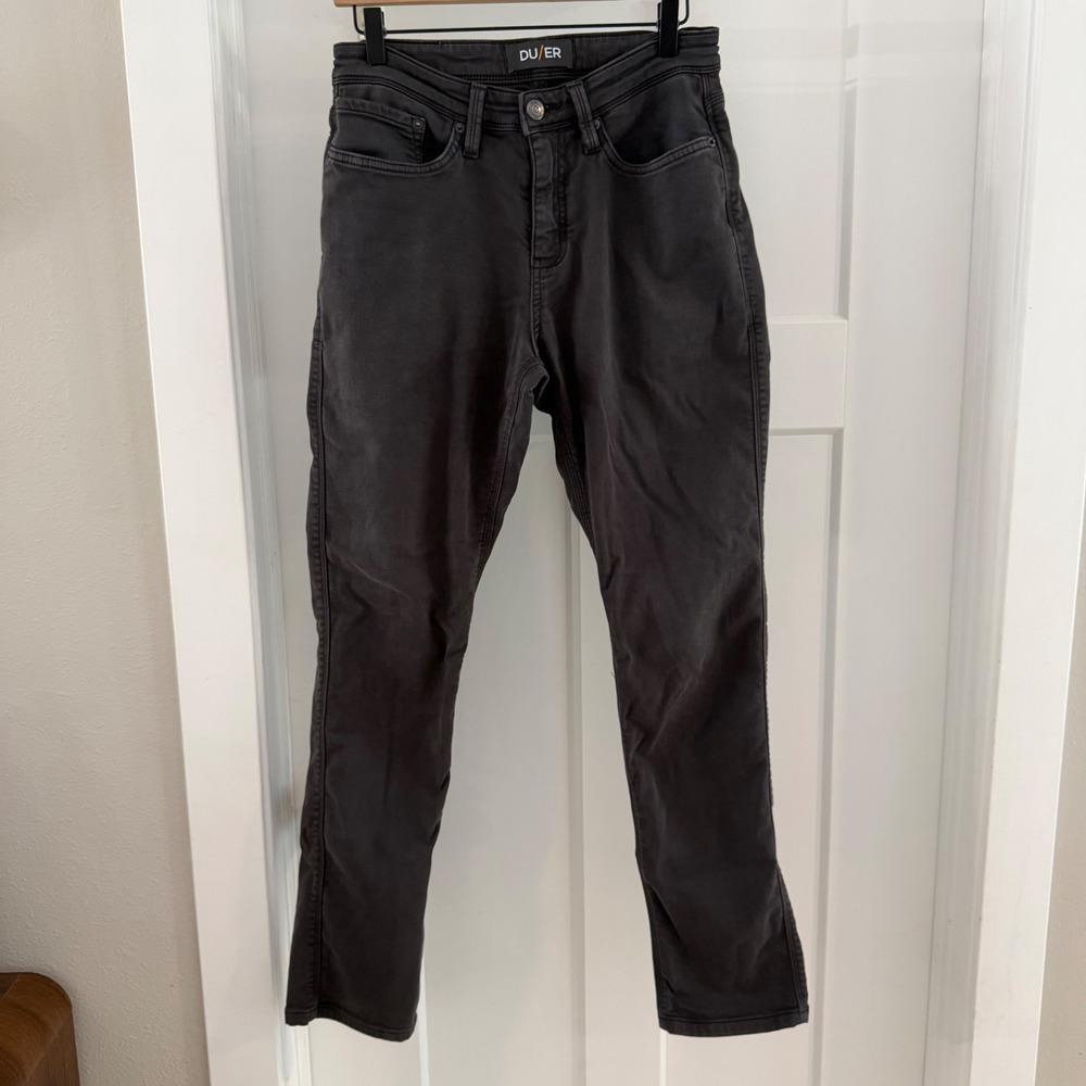 DU/ER Performance Denim Relaxed Taper Pants Mens Grey 30x32